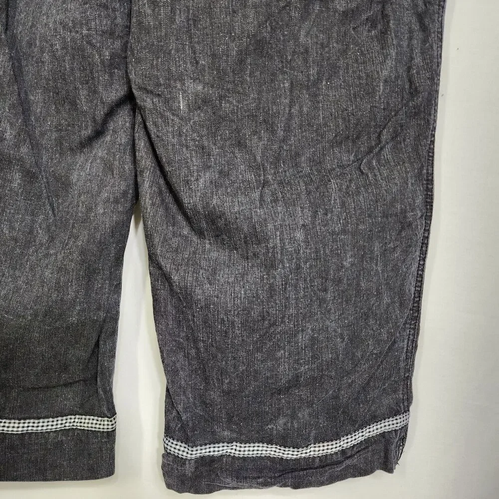 Denim & Co Womens Pants Large Classic Waist Stretch Twill Cropped Black A87541